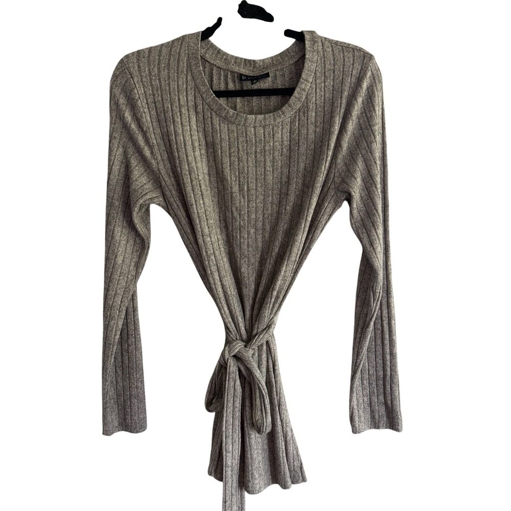Bobeau Belted Long Sleeve Sweater Top Sz Small